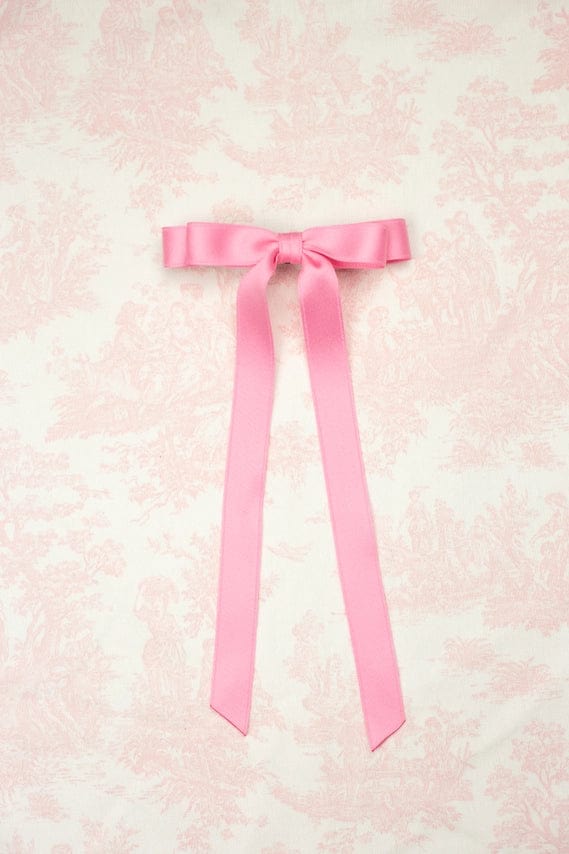 Pink Satin Double Hair Bow