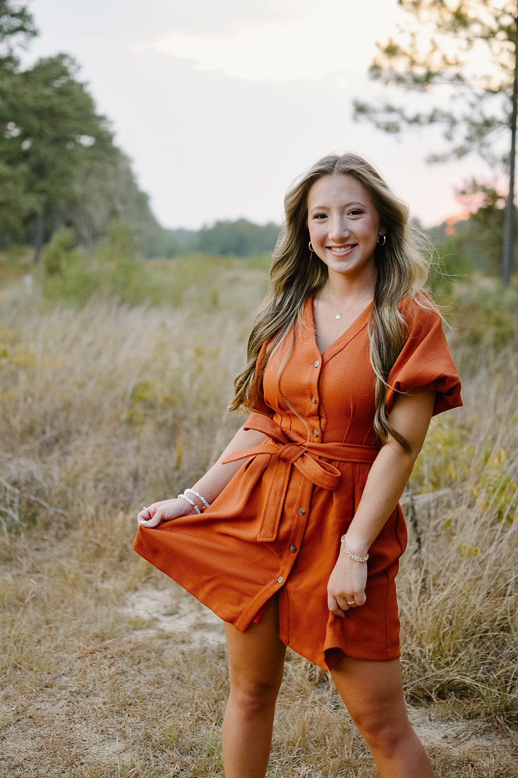 Burnt Orange Button Down Mini Dress | Select Trends Boutique