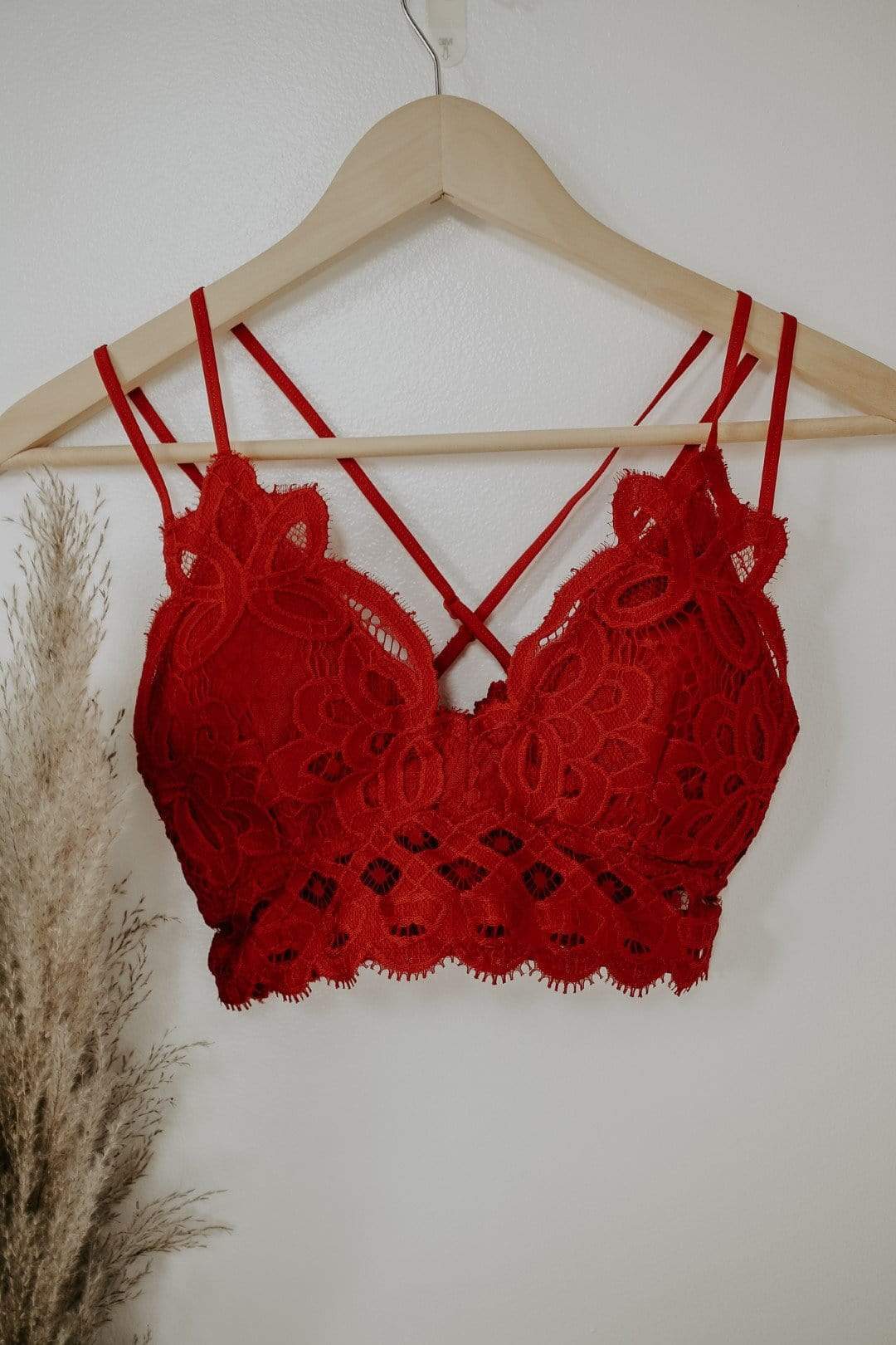Red Lace Me Up Bralette