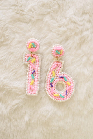 16 Birthday Beaded Earrings