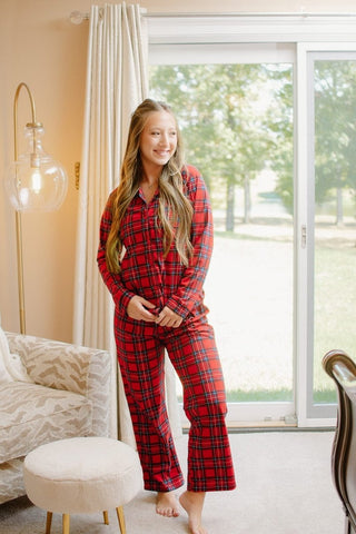 3 Piece Red Plaid PJ Set | Select Trends Boutique
