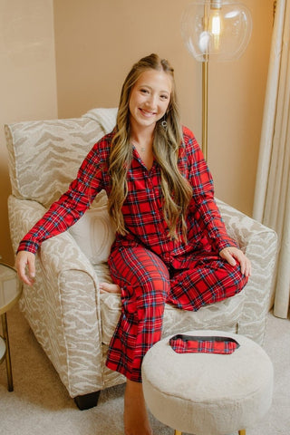 3 Piece Red Plaid PJ Set | Select Trends Boutique