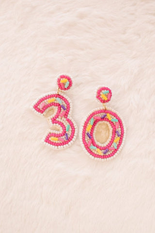30 Birthday Beaded Earrings | Select Trends Boutique