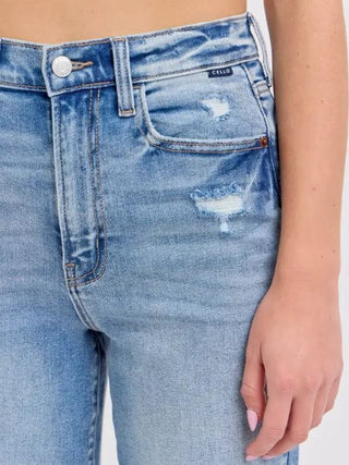 Cello High Rise Medium Wash Dad Jean - Select Trends Boutique