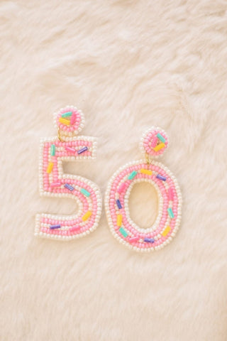 50 Birthday Beaded Earrings | Select Trends Boutique