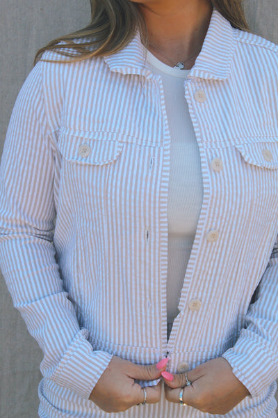 Lulu B Linen Striped Set Jacket