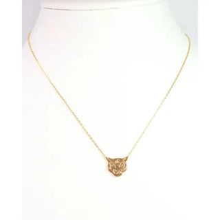 Gold Tiger Pendant Necklace
