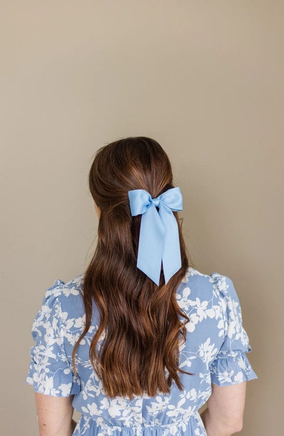 Sky Blue Luxe Satin Hair Bow