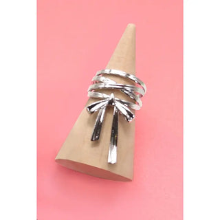 Bow Adjustable Silver Ring