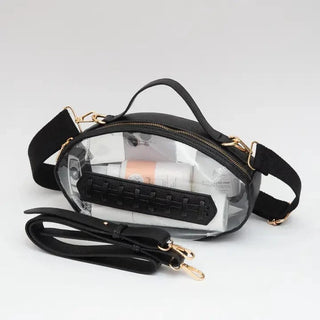 Black Football Shaped Clear Purse