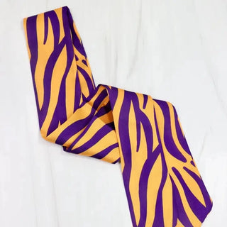 Purple & Gold Tiger Print Scarf