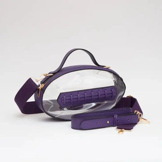 Purple Football Shaped Clear Purse