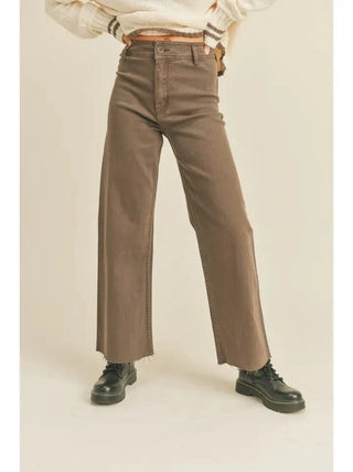 Mocha Brown Wide Leg Jeans