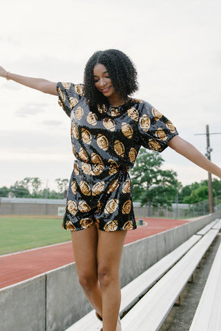 Black & Gold Football Set Shorts