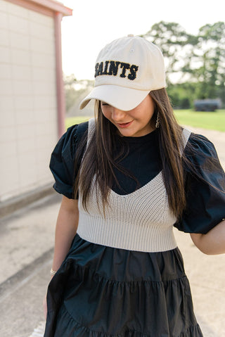 Black Knit Detail Tiered Mini Dress