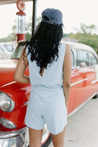 Blue Sleeveless T-Shirt Romper