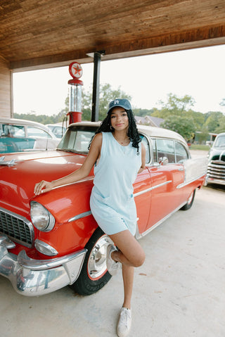 Blue Sleeveless T-Shirt Romper