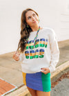 Cream Sequin Mardi Gras Sweater from Select Trends Boutique