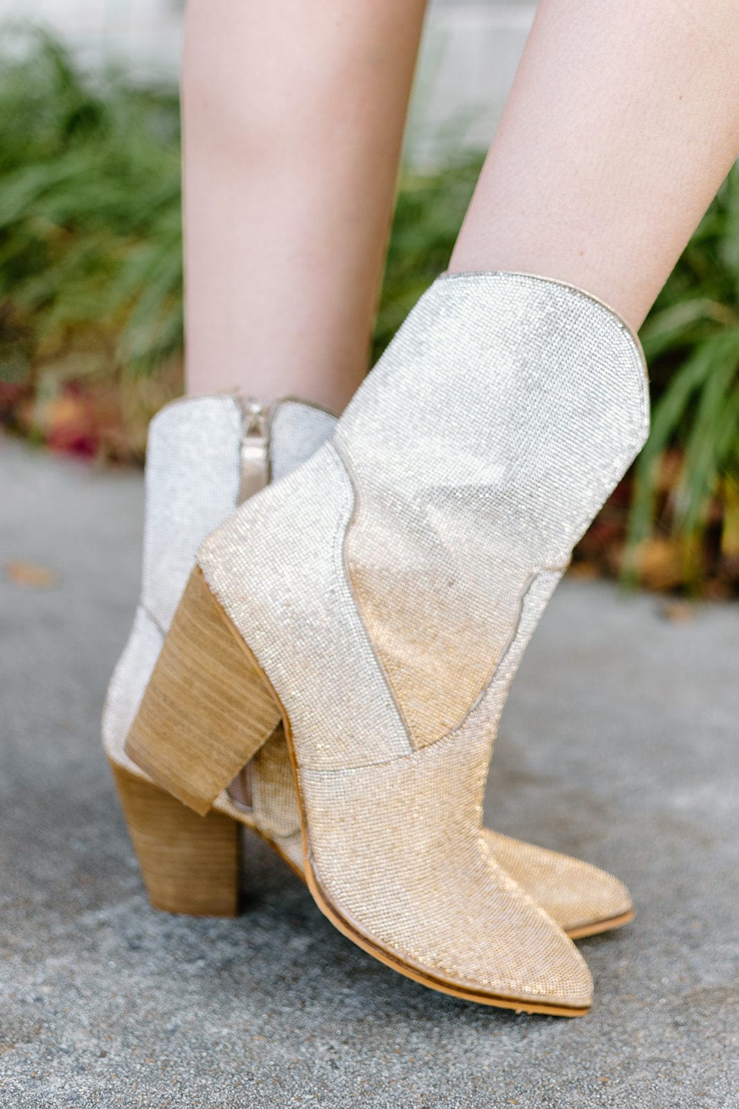 Corkys Gold Ombre Rhinestone Booties