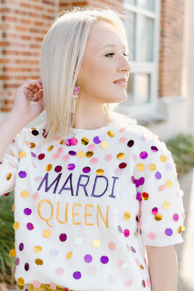 Mardi Queen Disco Knit Top