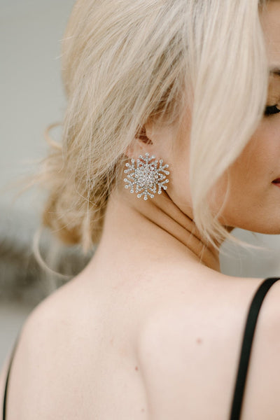 Rhinestone Snowflake Earrings