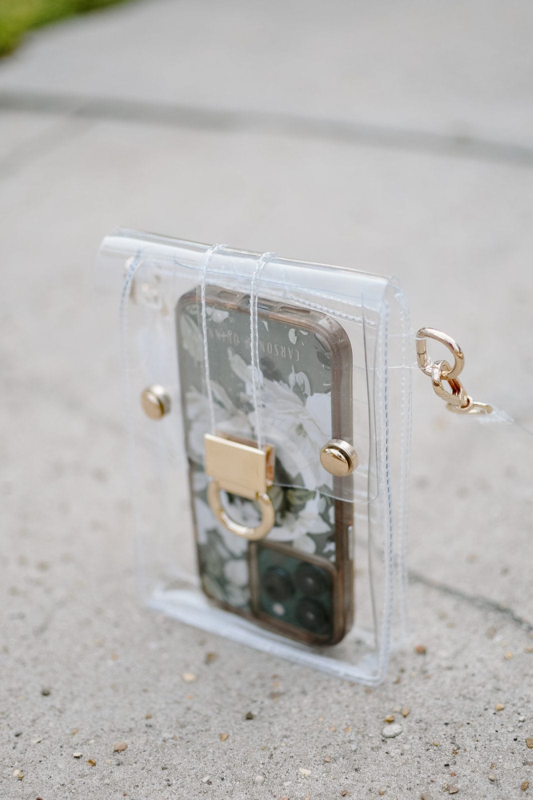 Gold Detail Clear Gameday Purse