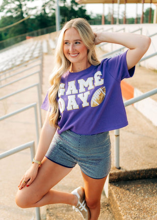 Purple Gameday Football Patch Top