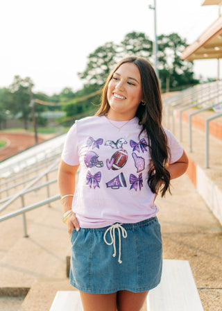 Purple Coquette Football Tee