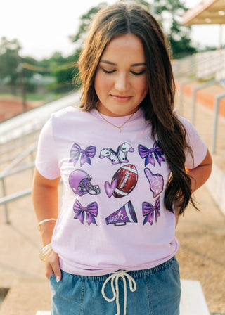 Purple Coquette Football Tee