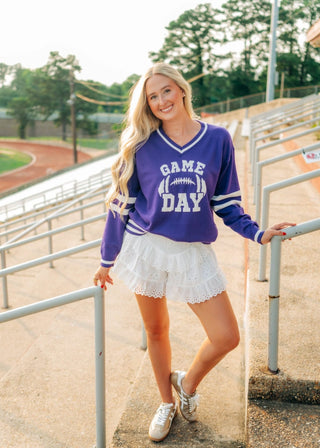 Purple Gameday Varsity Sweater