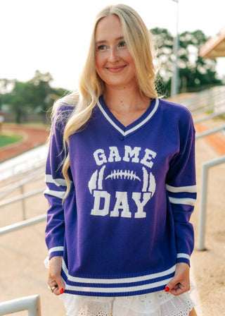Purple Gameday Varsity Sweater