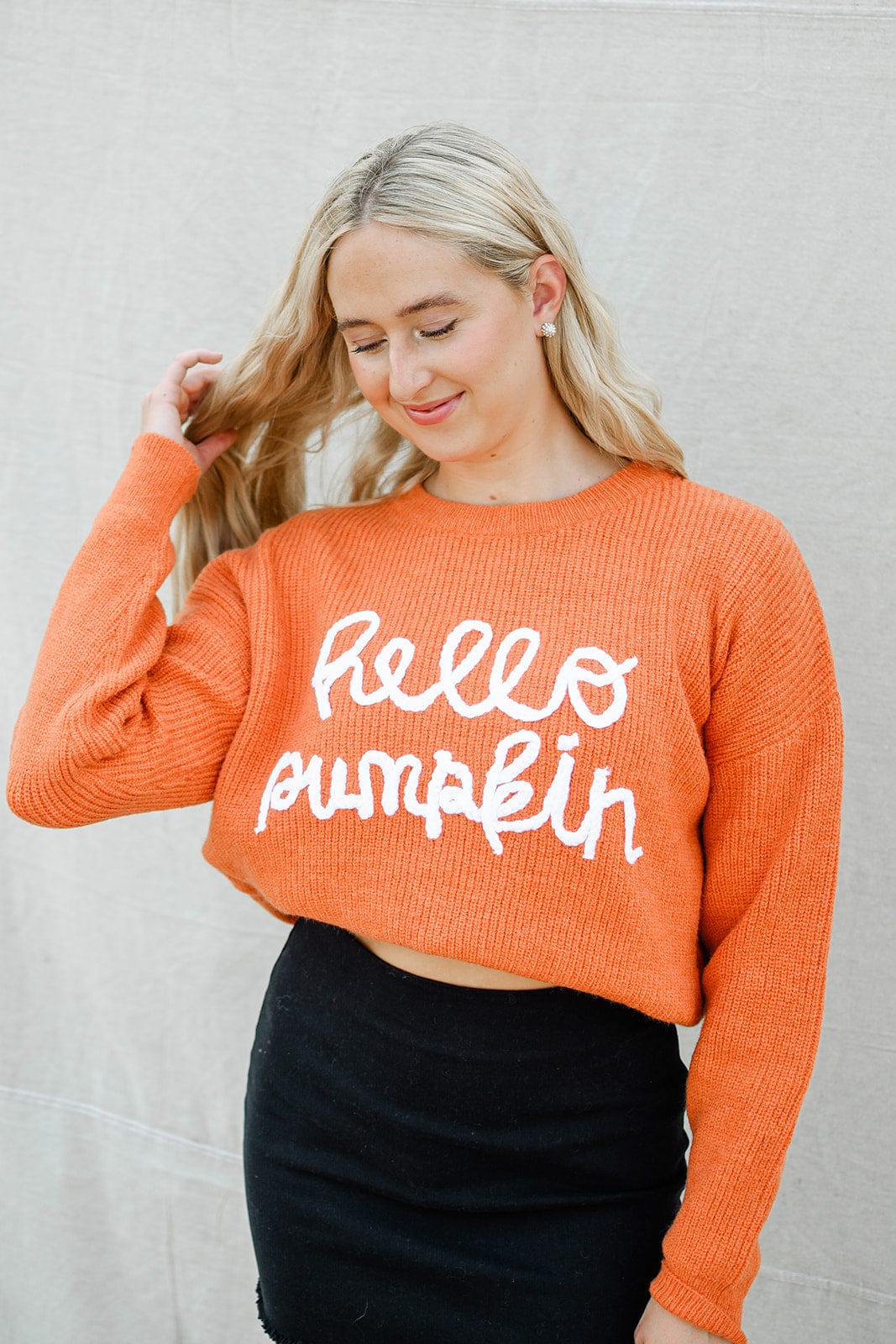 Orange "Hello Pumpkin" Sweater