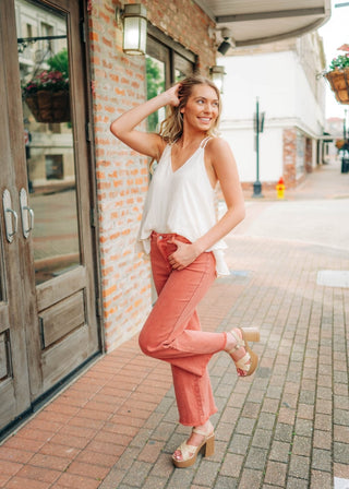 Cream Textured Double Layer Cami