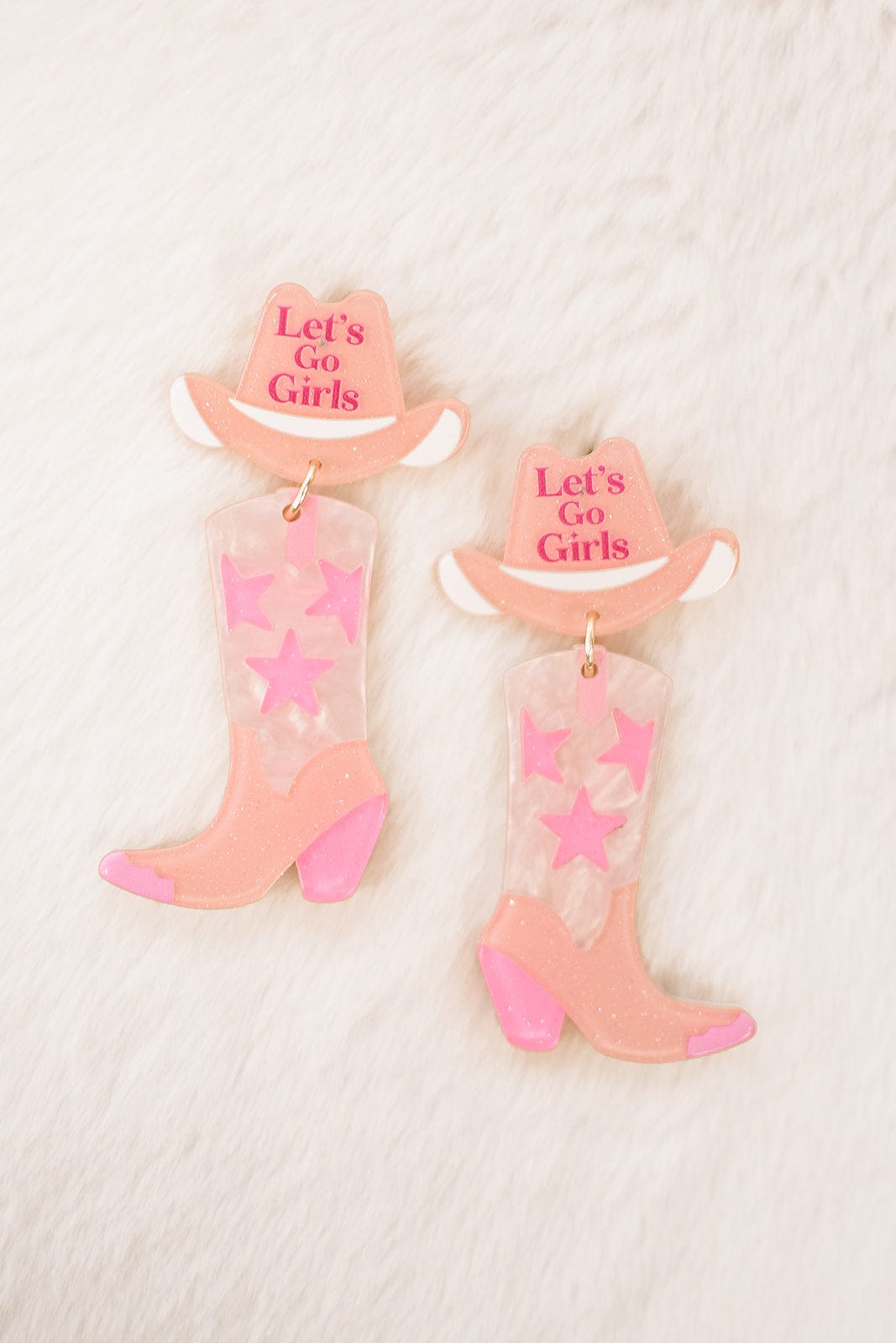 Pink Let's Go Girls Earrings
