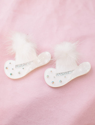 White Feather Western Earrings