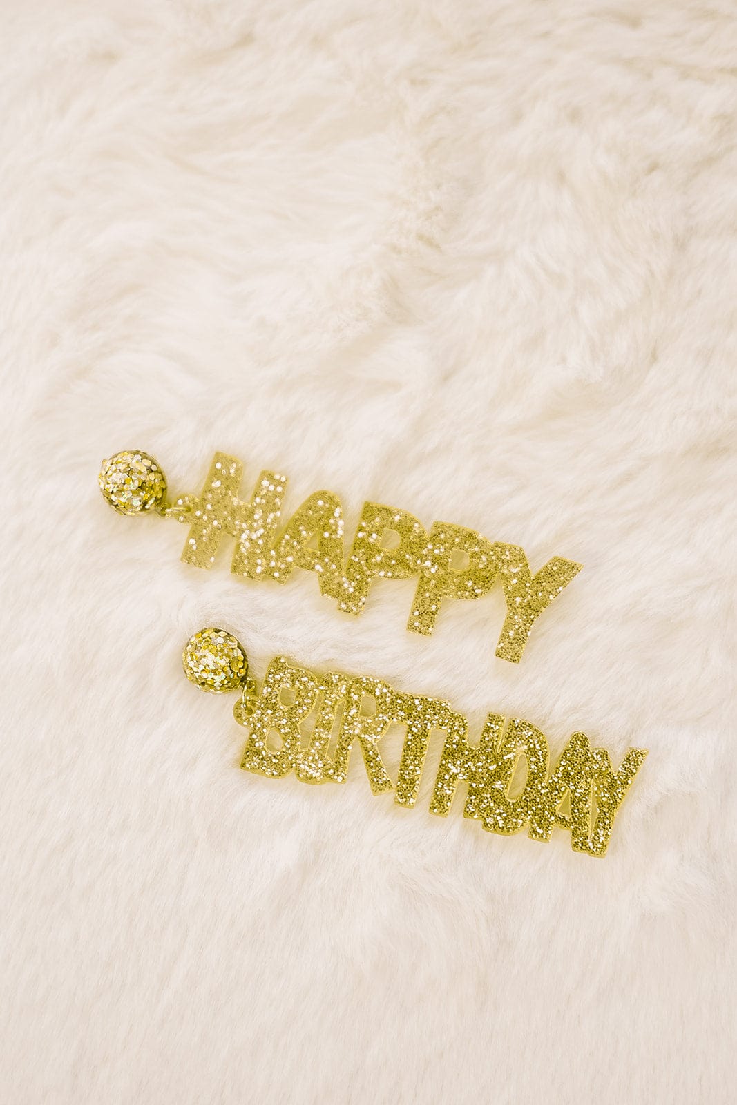 Gold Happy Birthday Glitter Drops