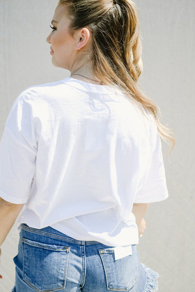 White Tiger Star Cropped Tee
