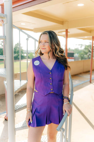 Purple Vest & Skort Set