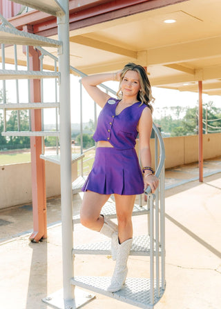 Purple Vest & Skort Set