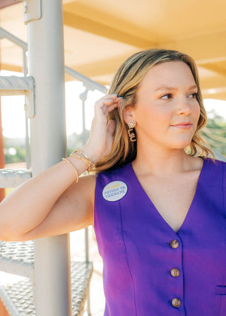 LSU Pearl Cluster Dotted Earrings