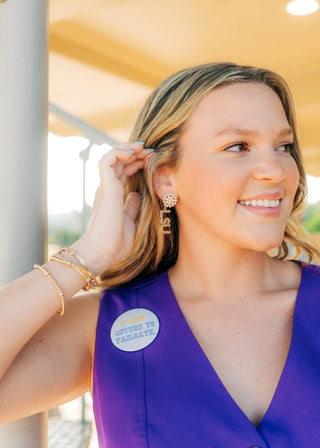 LSU Pearl Cluster Dotted Earrings