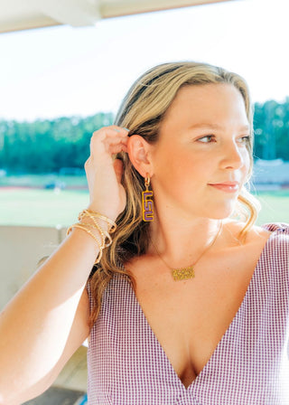 LSU Logo Drop Earrings