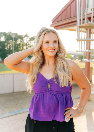 Purple Sleeveless Babydoll Top