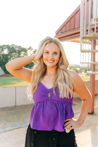 Purple Sleeveless Babydoll Top