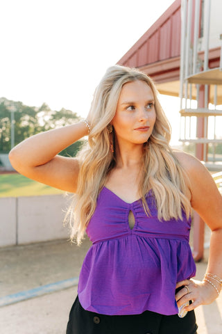 Purple Sleeveless Babydoll Top