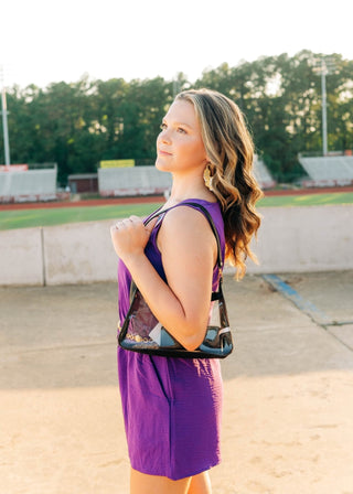Black Trim Clear Satchel Bag