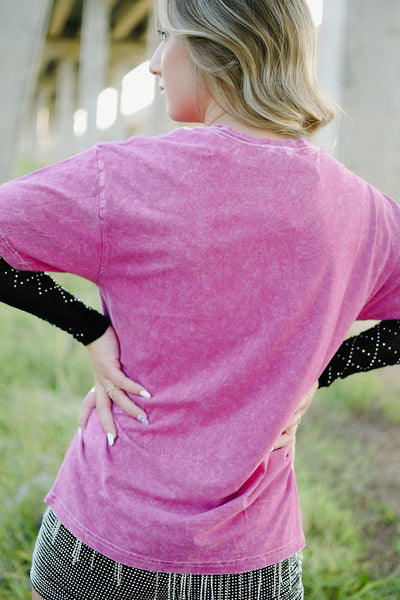 Hot Pink Dolly Western Tee