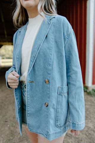 Denim Oversized Blazer