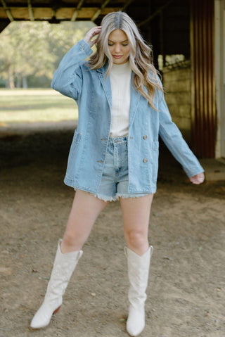 Denim Oversized Blazer