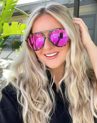 Earhart Hot Pink Sunglasses by Dax